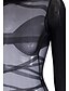 abordables Lingerie sexy-Femme Maille Grandes Tailles Sexy Body Vêtement de nuit Couleur Pleine Noir Taille unique