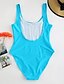 cheap Women&#039;s Swimwear &amp; Bikinis-Women&#039;s Sporty Strap Red Purple Light Blue Cheeky One-piece Swimwear - Letter M L XL