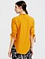tanie Oferujemy topy w dużych rozmiarach-Damskie Koszula Solidne kolory W serek Codzienny Praca Łuk Rękaw 1/2 Najfatalniejszy Aktywny Moda miejska Zielony Rumiany róż Żółty