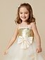 Χαμηλού Κόστους Λουλουδάτα φορέματα για κορίτσια-Πριγκίπισσα Μέχρι το γόνατο Φόρεμα για Κοριτσάκι Λουλουδιών Χαριτωμένο φόρεμα χορού Σατέν με Φιόγκος(οι) Κατάλληλο 3-16 ετών