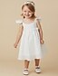 cheap Flower Girl Dresses-A-Line Knee Length Flower Girl Dress Wedding Cute Prom Dress Taffeta with Pleats Fit 3-16 Years