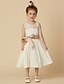 billige Blomsterpikekjoler-A-Line Tea Length Flower Girl Dress Wedding Cute Prom Dress Lace with Lace Fit 3-16 Years