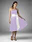 cheap The Wedding Store-Ball Gown / A-Line Bridesmaid Dress Strapless Sleeveless Color Block Knee Length Satin with Sash / Ribbon 2022