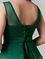 Χαμηλού Κόστους Βραδινά Φορέματα-Τρομπέτα / Γοργόνα Ανοικτή Πλάτη Επίσημο Βραδινό Φόρεμα Illusion Seckline Αμάνικο Μακρύ Σατέν Τούλι με Ζώνη / Κορδέλα Κρυστάλλινη λεπτομέρεια 2020