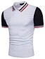 cheap Classic Polo-Men&#039;s Golf Shirt Color Block Striped Collar Shirt Collar White Black Dark Gray Navy Blue Short Sleeve Daily Work Patchwork Slim Tops Basic Streetwear / Summer / Summer