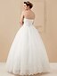 cheap The Wedding Store-Ball Gown Wedding Dresses Strapless Floor Length Beaded Lace Strapless Formal Sparkle &amp; Shine with Beading Appliques 2022