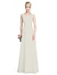 cheap Bridesmaid Dresses-Sheath / Column V Neck Floor Length Georgette Bridesmaid Dress with Crystals / Side Draping