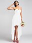 cheap Bridesmaid Dresses-A-Line Bridesmaid Dress Strapless Sleeveless Elegant Asymmetrical Chiffon with Ruched / Cascading Ruffles