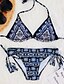 cheap Bikinis-Women&#039;s Bandeau Boho Bikini Swimsuit Print Geometric Strapless Swimwear Bathing Suits Blue / Sexy