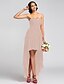 cheap Bridesmaid Dresses-A-Line Bridesmaid Dress Strapless Sleeveless Elegant Asymmetrical Chiffon with Ruched / Cascading Ruffles