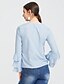 cheap Plus Size Tops-Women&#039;s T shirt Solid Colored Round Neck Daily Sports Long Sleeve Loose Tops Active Streetwear Blue / Petal Sleeves / Sexy