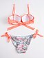 preiswerte Bikinis-Damen Boho Halter Bikinis Bademode Badeanzug - Blumen S M L Schwarz Wassermelone Fuchsia Orange Blau