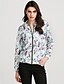 cheap Women&#039;s Bomber Jackets-Women&#039;s Daily / Sports Street chic Spring / Fall Regular Jacket, Floral / Botanical Stand Long Sleeve POLY Blue M / L / XL