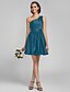 cheap Bridesmaid Dresses-Ball Gown / A-Line Bridesmaid Dress One Shoulder Sleeveless Short / Mini Satin with Side Draping