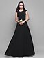 Χαμηλού Κόστους Φορέματα Παρανύμφων-Ίσια Γραμμή Λαιμόκοψη V Μακρύ Σιφόν Φόρεμα Παρανύμφων με Χιαστί με LAN TING BRIDE®
