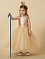 cheap Flower Girl Dresses-Princess Ankle Length Flower Girl Dresses Pageant Tulle Sleeveless Jewel Neck with Sash / Ribbon