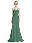 cheap Bridesmaid Dresses-Mermaid / Trumpet Sweetheart Neckline / Strapless Floor Length Satin Bridesmaid Dress with Draping / Flower