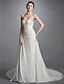 cheap Wedding Dresses-Wedding Dresses A-Line Strapless Sleeveless Chapel Train Taffeta Bridal Gowns With Beading Appliques 2024