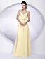 cheap The Wedding Store-A-Line Bridesmaid Dress Spaghetti Strap Sleeveless Elegant Floor Length Chiffon with Sash / Ribbon / Bow(s) 2022