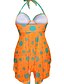 abordables Tankinis-Mujer Tallas Grandes Básico Halter Naranja Triángulo Pantalones de bañador Tankini Bañadores - A Lunares Estampado XL XXL XXXL Naranja / Sexy