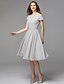 cheap Special Occasion Dresses-A-Line Beautiful Back Dress Cocktail Party Knee Length Short Sleeve V Wire Chiffon with Beading Ruffles 2023