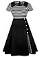 cheap Vintage Dresses-Women&#039;s Striped Daily Street chic Sheath Dress - Striped Square Neck Summer Black Red Navy Blue XL XXL XXXL