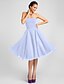 cheap Bridesmaid Dresses-Ball Gown / A-Line Strapless Knee Length Chiffon Bridesmaid Dress with Ruched / Crystals / Draping