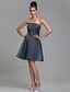 cheap Bridesmaid Dresses-A-Line Strapless Knee Length Satin Bridesmaid Dress with Draping Ruched by LAN TING BRIDE®