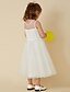 cheap Flower Girl Dresses-A-Line Tea Length Flower Girl Dress First Communion Cute Prom Dress Tulle with Sash / Ribbon Fit 3-16 Years