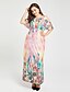 cheap Women&#039;s Dresses-Women&#039;s Plus Size Daily Boho Maxi Swing Dress - Floral High Waist Summer Pink XXXXL XXXXXL XXXXXXL