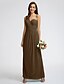 cheap Bridesmaid Dresses-Sheath / Column Bridesmaid Dress One Shoulder Sleeveless Elegant Ankle Length Georgette with Criss Cross