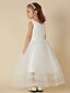 ieftine Morsiustytön mekot-Princess Tea Length Flower Girl Dress First Communion Cute Prom Dress Lace with Appliques Fit 3-16 Years