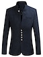 Недорогие Блейзер и куртка-Мужской осенний блейзер для свадебной вечеринки, однотонный, черный, винный, темно-синий, серый, 2024