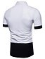 tanie Koszule męskie-Koszula Męskie Wzornictwo chińskie, Patchwork Stójka Kolorowy blok Czarno-biały Biały L / Krótki rękaw