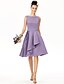 cheap Bridesmaid Dresses-A-Line Jewel Neck Knee Length Satin Bridesmaid Dress with Sash / Ribbon / Pleats