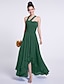 cheap Bridesmaid Dresses-A-Line One Shoulder Asymmetrical Chiffon Bridesmaid Dress with Draping / Ruched by LAN TING BRIDE®