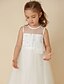 cheap Flower Girl Dresses-A-Line Tea Length Flower Girl Dress First Communion Cute Prom Dress Tulle with Sash / Ribbon Fit 3-16 Years