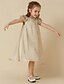 cheap Flower Girl Dresses-Sheath / Column Knee Length Flower Girl Dress Cute Prom Dress Chiffon with Pleats Fit 3-16 Years