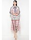 cheap Women&#039;s Dresses-Women&#039;s Daily / Holiday Street chic Swing Dress - Floral / Abstract Lace up Shirt Collar Spring Cotton Rainbow M L XL