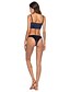 tanie Bikini-Damskie Podstawowy Pasek Z odsłoniętymi ramionami Granatowy Fioletowy Wrap Dół typu Cheeky Bikini Stroje kąpielowe - Solidne kolory Łuk M L XL Granatowy / Seksowny