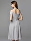 cheap Special Occasion Dresses-A-Line Beautiful Back Dress Cocktail Party Knee Length Short Sleeve V Wire Chiffon with Beading Ruffles 2023