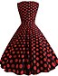 cheap Vintage Dresses-Women&#039;s Swing Dress White Red Sleeveless Polka Dot Print Spring Summer Round Neck Vintage Going out Slim Polka Dot S M L XL XXL / Cotton / Cotton