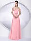 cheap The Wedding Store-A-Line Bridesmaid Dress Spaghetti Strap Sleeveless Elegant Floor Length Chiffon with Sash / Ribbon / Bow(s) 2022