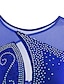cheap Ice Skating Dresses , Pants &amp; Jackets-Figure Skating Dress Women&#039;s Girls&#039; Ice Skating Dress Outfits Dark Blue Mesh Spandex High Elasticity Practice Professional Competition Skating Wear Anatomic Design Quick Dry Handmade Patchwork