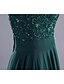 cheap Special Occasion Dresses-A-Line Elegant Dress Wedding Guest Floor Length Sleeveless Jewel Neck Chiffon with Crystals Appliques 2022