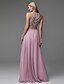cheap Special Occasion Dresses-A-Line Elegant Dress Prom Formal Evening Floor Length Sleeveless Jewel Neck Chiffon with Beading Draping 2024