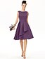 cheap Bridesmaid Dresses-A-Line Jewel Neck Knee Length Satin Bridesmaid Dress with Sash / Ribbon / Pleats