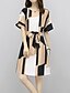 cheap Print Dresses-Women&#039;s Plus Size Party / Work Street chic / Sophisticated Loose Shift Dress - Geometric / Plaid Bow Summer Khaki XL XXL XXXL / Sexy