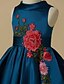 זול שמלות לילדות פרחים-נסיכה באורך  הברך שמלה לנערת הפרחים  תחרות שמלת נשף חמודה סאטן עם סרט מתאים 3-16 שנים