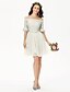 cheap Bridesmaid Dresses-Princess Off Shoulder Short / Mini Tulle / Corded Lace Bridesmaid Dress with Sash / Ribbon / Pleats
